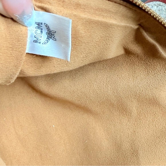 Mcm Red Visetos Coated Canvas Liz Pouch Shoulder Bag - Picture 6 of 13